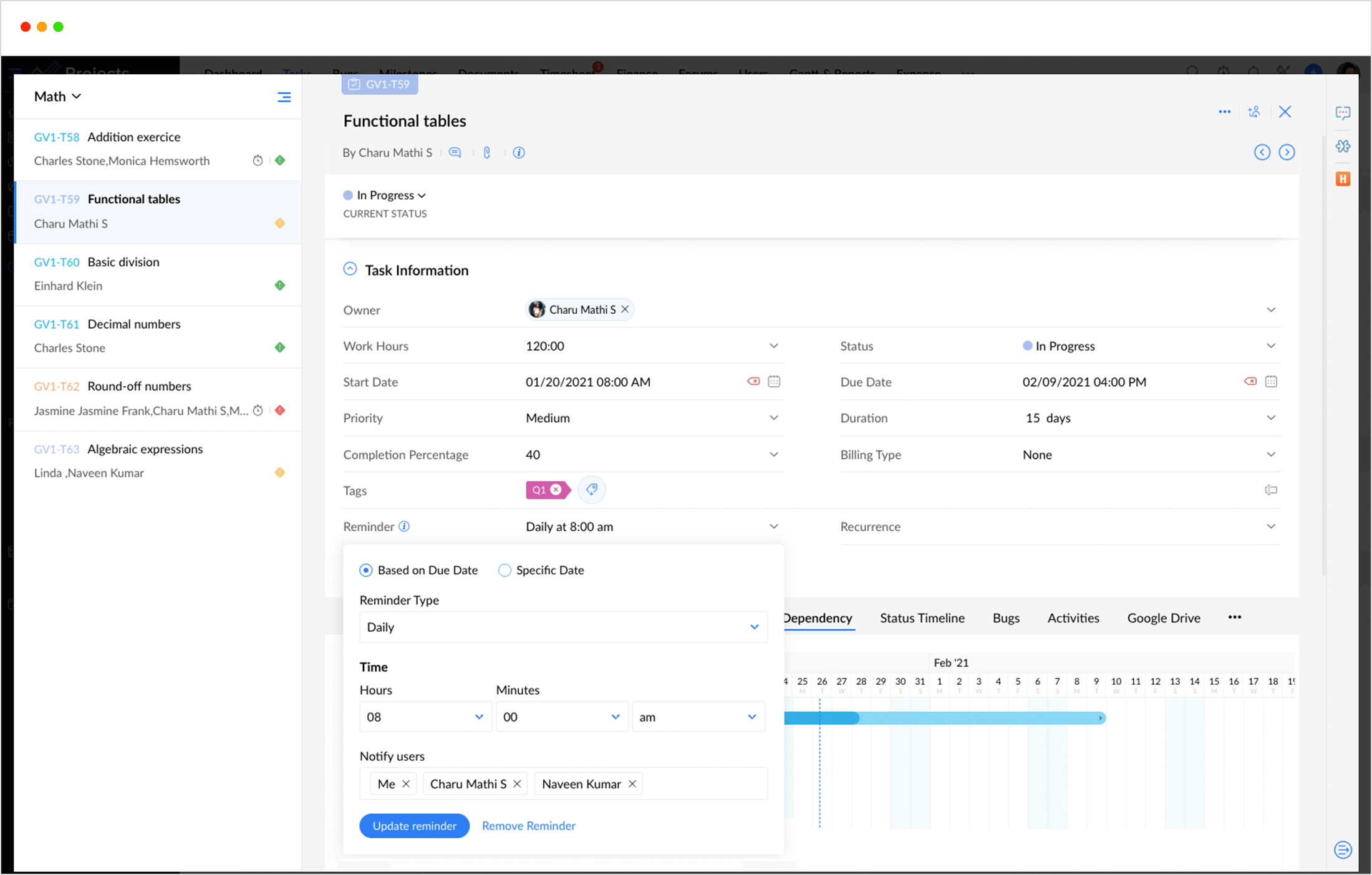 Project Management tool Academies & Universities - Zoho Projects